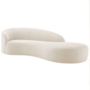 Divã Recamier Orgânico França 140cm Lado Direito Bouclé Adj Decor Bege