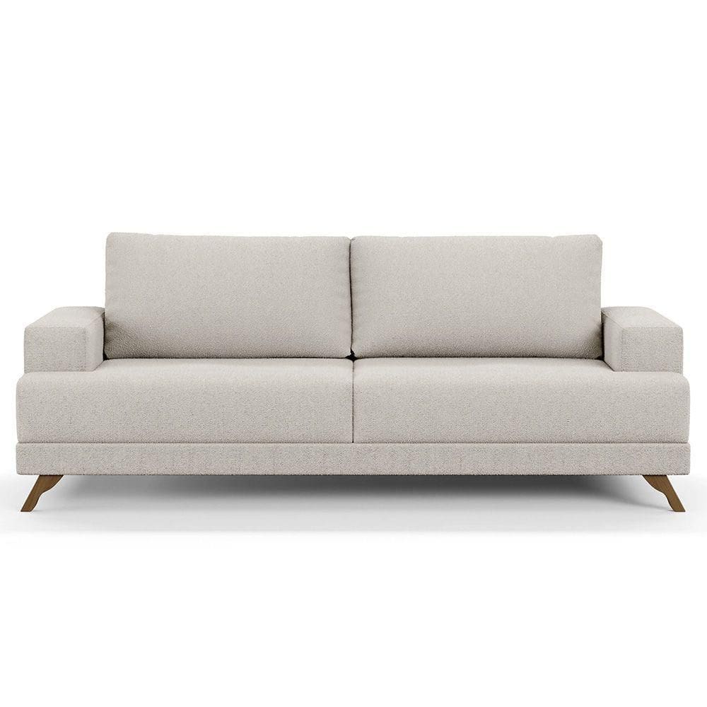 Sofá 160cm 2 Lugares Pés Curvos Santi Boucle D05 Creme - Mpozenato