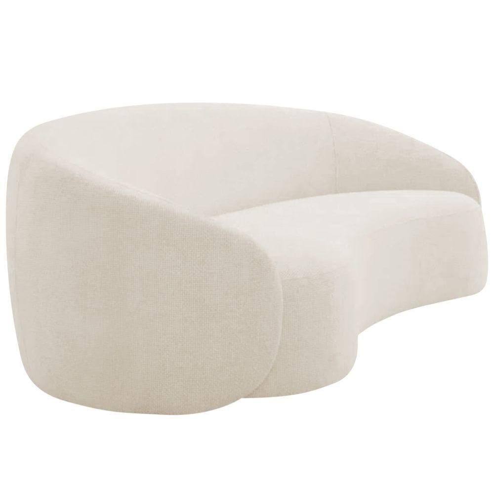 Kit Sofá 3 Lugares 200cm E Poltrona Orgânica Luxo Recepção Amore Bouclé Bege