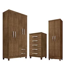 Guarda Roupa Solteiro 4 Portas 2 Gavetas Com Cômoda 5 Gavetas Cannes E Multiuso Malbec Incorplac