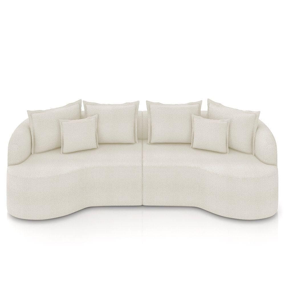 Sofá 4 Lugares 250cm Orgânico Quito K04 Bouclê Areia - Mpozenato