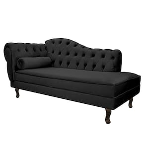 Divã Recamier Diana Lado Direito 120 Cm Linho Adj Decor Preto