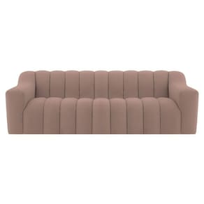 Sofá 2 Lugares Luxo Recepção Escritorio Sala Elegance 180cm Linho Rosê