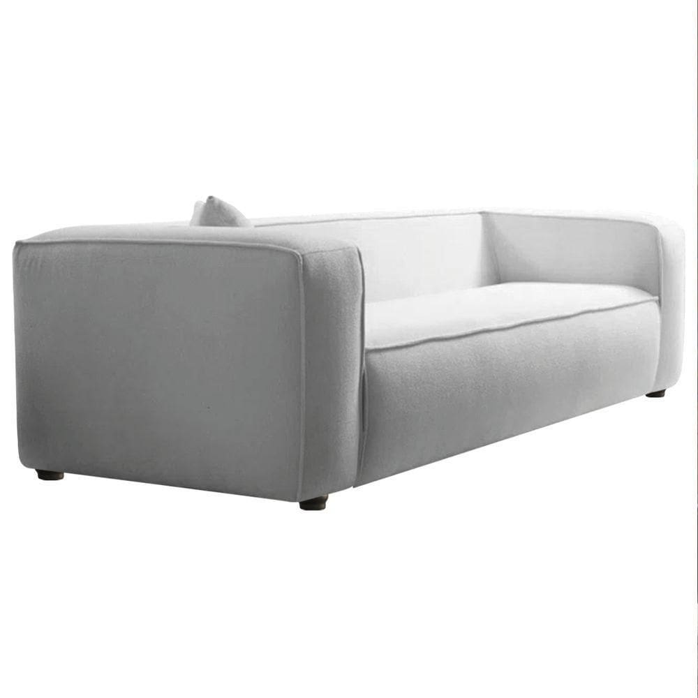 Sofá 3 Lugares 200cm Orgânico Luxo Recepção Cecília Linho Cinza Claro