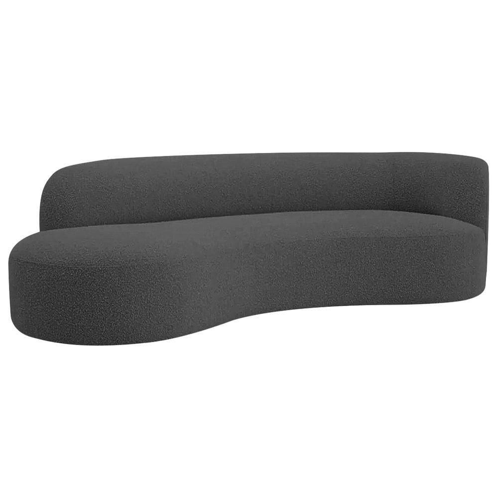 Divã Recamier Orgânico Tokyo 160cm Lado Esquerdo Linho Cinza Escuro