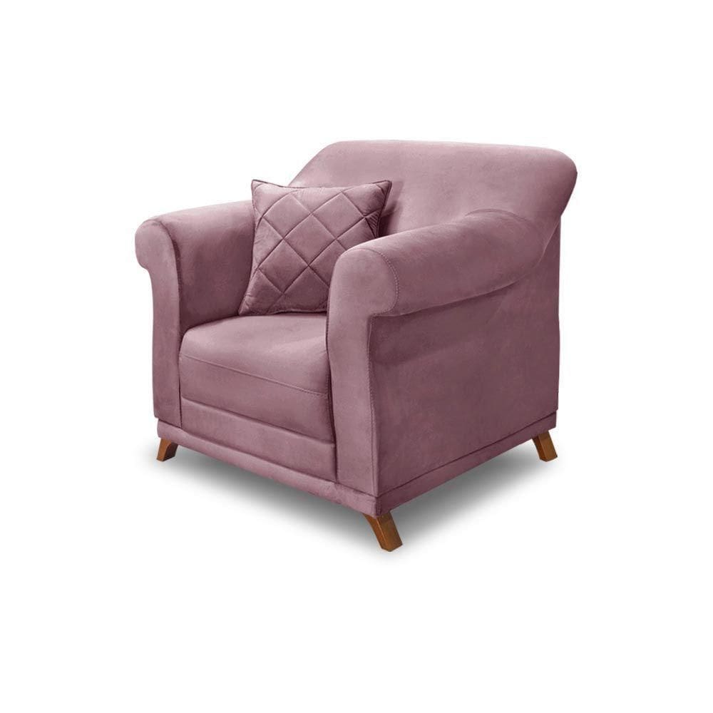 Poltrona Decorativa C/1 Almofada Veludo Uva
