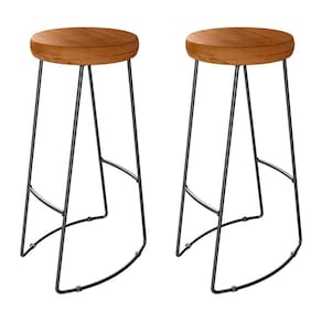 Kit 2 Banquetas Altas Togo Industrial Peroba Rosa