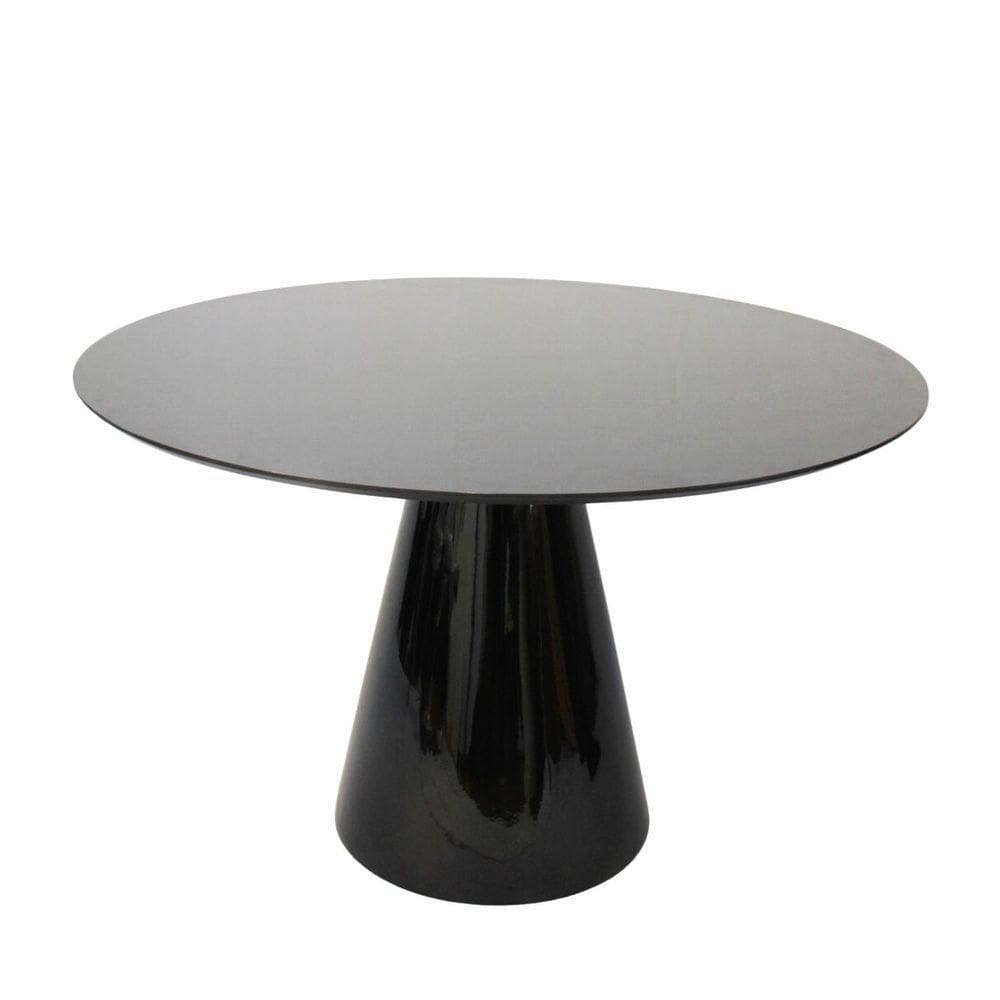 Mesa Lateral Cone Laqueado Preto 51cm