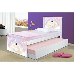 Cama Baby Unicórnio Com Auxiliar E Colchões