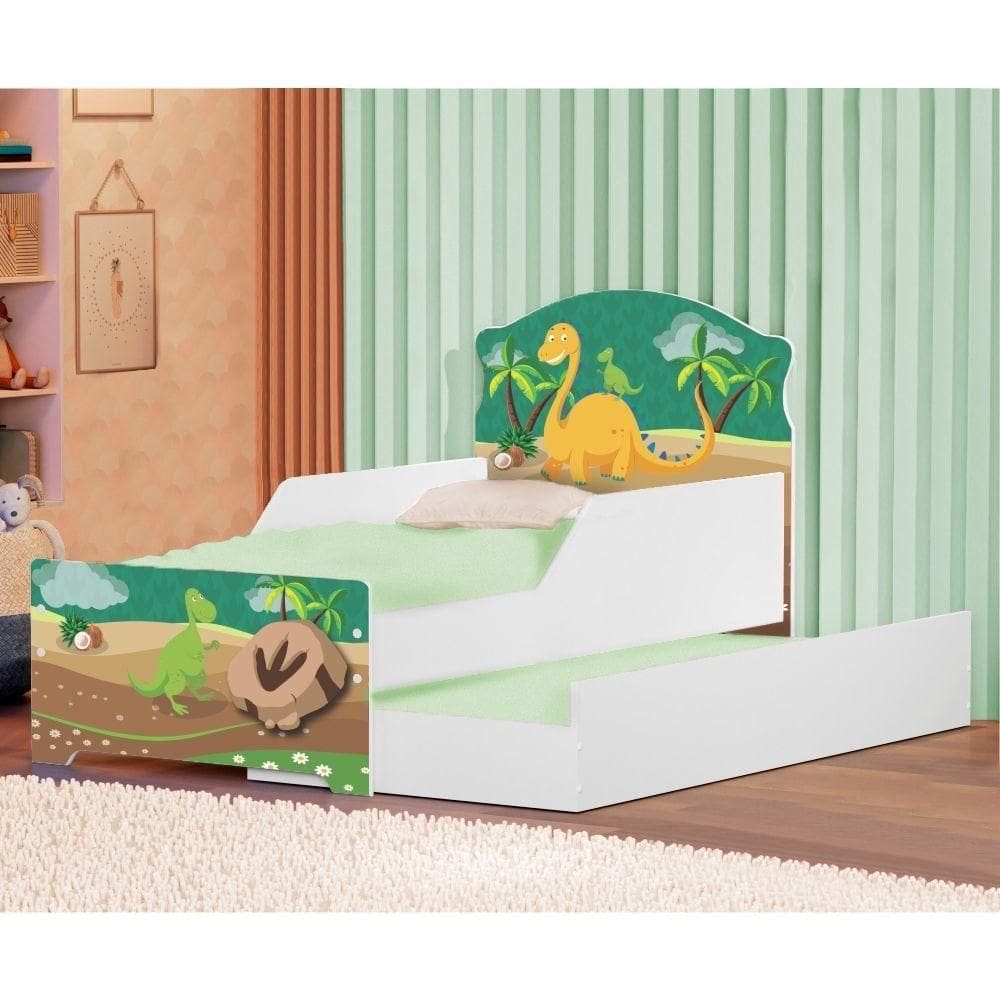 Mini Cama Infantil Com Auxiliar Pop Dino Nas Pedras