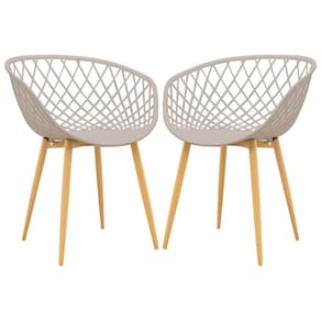 Kit 2 Cadeiras Decorativas Para Sala de Estar Ápeiron Nude