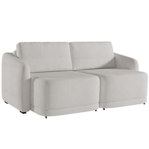 Sofá Cama Para Sala De Estar 3 Lugares 236cm Montserrat K01 Bouclê Creme - Lyam Decor