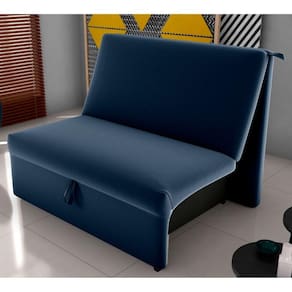 Sofá Cama Para Descanso Alice Veludo Azul