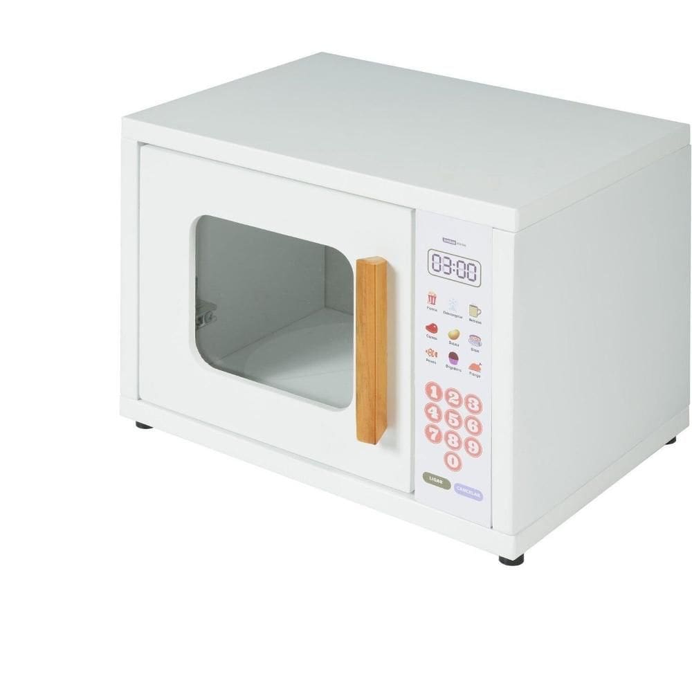 Micro-Ondas de Brinquedo 24cm X 32cm X 23cm Branco