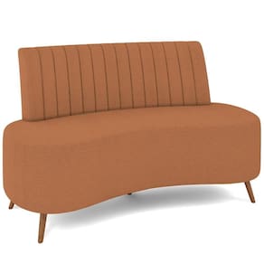 Sofá Chaise Living 2 Lugares 160cm Para Sala Cayman K01 Bouclê Mostarda