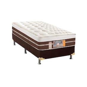 Cama Box Solteiro: Colchão Molas Ensacadas Castor Silver Star Air Híbrido + Base Brown(88X188)