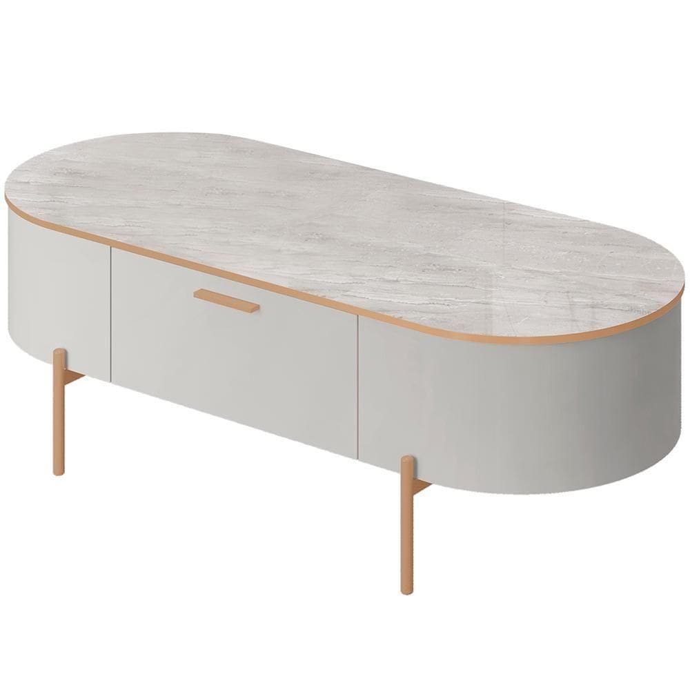 Mesa De Centro Decorativa Orgânico Giverny D05 Bali Quartzo