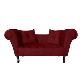 Recamier Sofá Divã Namoradeira Dubai Suede Bordo - Fm