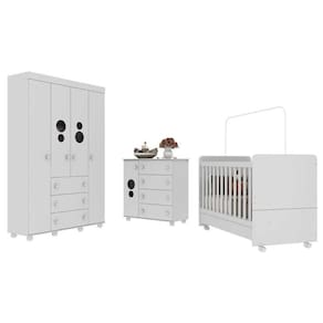 Quarto Completo Infantil Com Colchão Incluso Multimóveis Pimpolho Fg3571 Branco