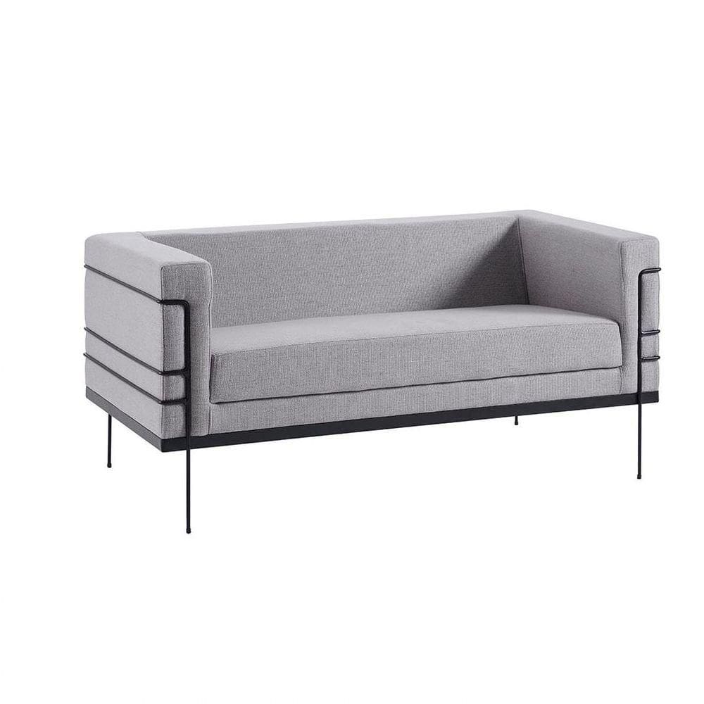 Sofá Jeanneret-Gris 2 Lugares Linhão Cinza
