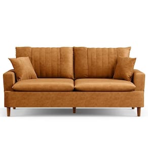 Sofá 2 Lugares 160cm Living Pés De Madeira Veras D05 Sintético Whisky - Mpozenato