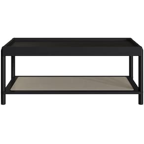 Mesa De Centro Para Sala De Estar Pés Madeira Moss A03 Nero Preto