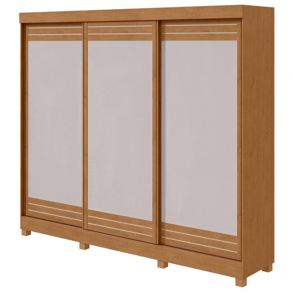 Guarda-roupas Casal Nice 3 Portas 4 Gavetas Flex Com Pés Amendoa Clean Off White