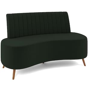 Sofá Chaise Living 2 Lugares 160cm Para Sala Cayman K01 Veludo Verde