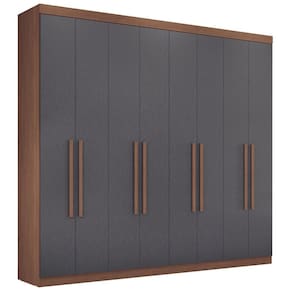Guarda Roupa Casal 8 Portas 4 Gavetas Paris Jatobá Grafite