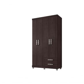 Guarda Roupa Quarto Solteiro Louise 4 Portas 2 Gavetas Marrom
