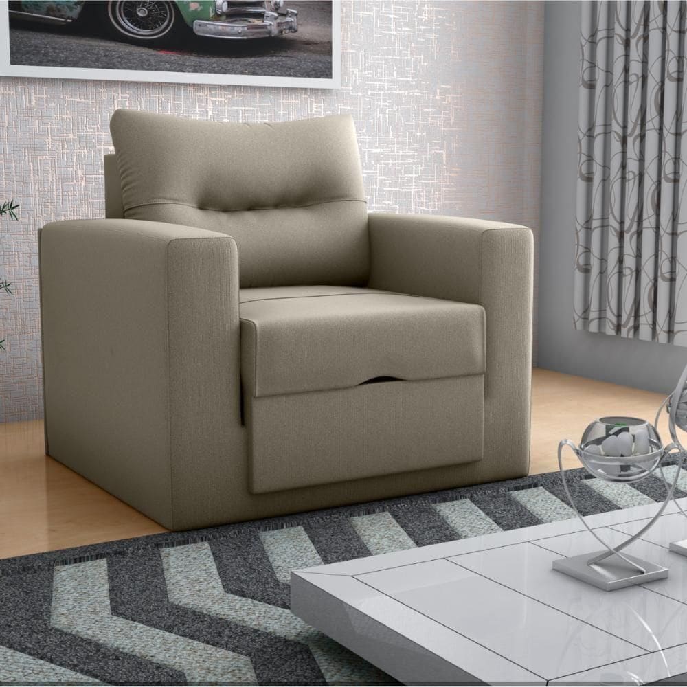 Sofá Cama Para Sala De Estar Dublin Suede Cappuccino