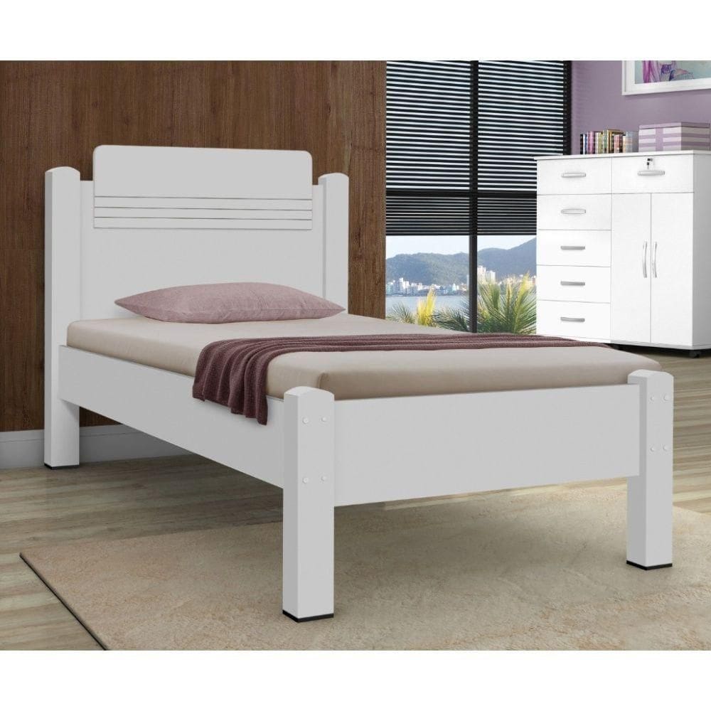 Cama De Solteiro Ryan Branco