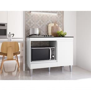 Balcão Para Cooktop 4 E 5 Bocas E Forno Microondas Carla - Ajl Móveis