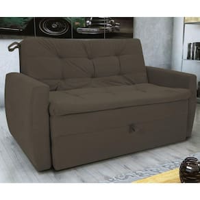 Sofá Cama Para Sala De Estar Dingle Suede Cappuccino