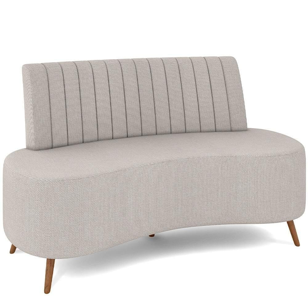 Sofá Chaise Living 2 Lugares 160cm Para Sala Cayman K01 Linho Cru