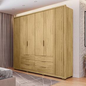 Guarda Roupa Casal Decorativo Decimus 6 Portas E 6 Gavetas Mdf/mdp Buriti G11 - Gran Belo
