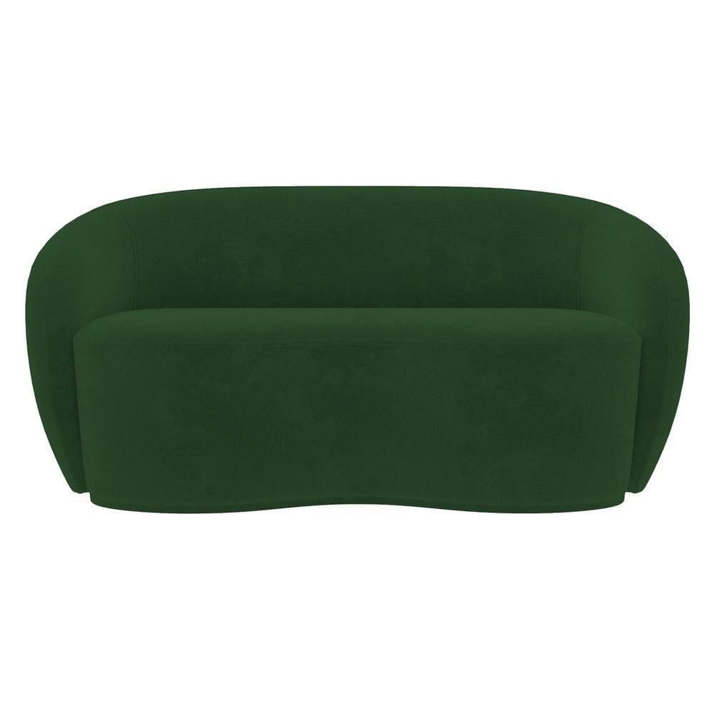 Sofá 2 Lugares Living Orgânico Sala De Estar 160cm Garbin K04 Veludo Verde - Mpozenato
