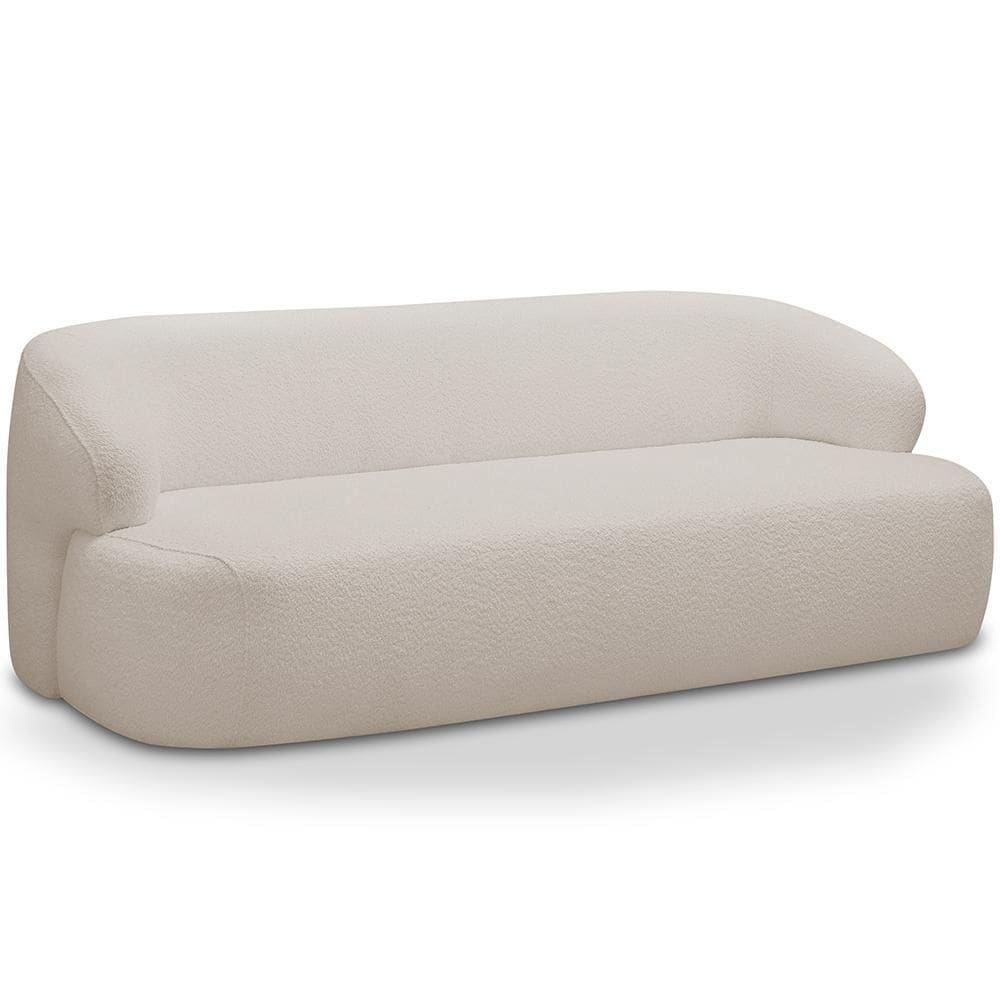 Sofá 2 Lugares Curvo Orgânico Para Sala Living 150cm Barolo L06 Bouclê Bege - Lyam Decor