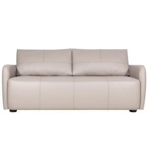 Sofá Living 3 Lugares Sala De Estar 220cm Virtus L07 Couro Bege