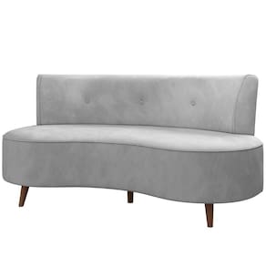 Sofá Chaise Living 2 Lugares 135cm Sala De Estar Istambul K01 Veludo Cinza - Lyam Decor