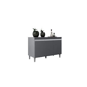 Balcão Armário Multiuso Gabinete Manu 120cm 3 Portas C-tampo