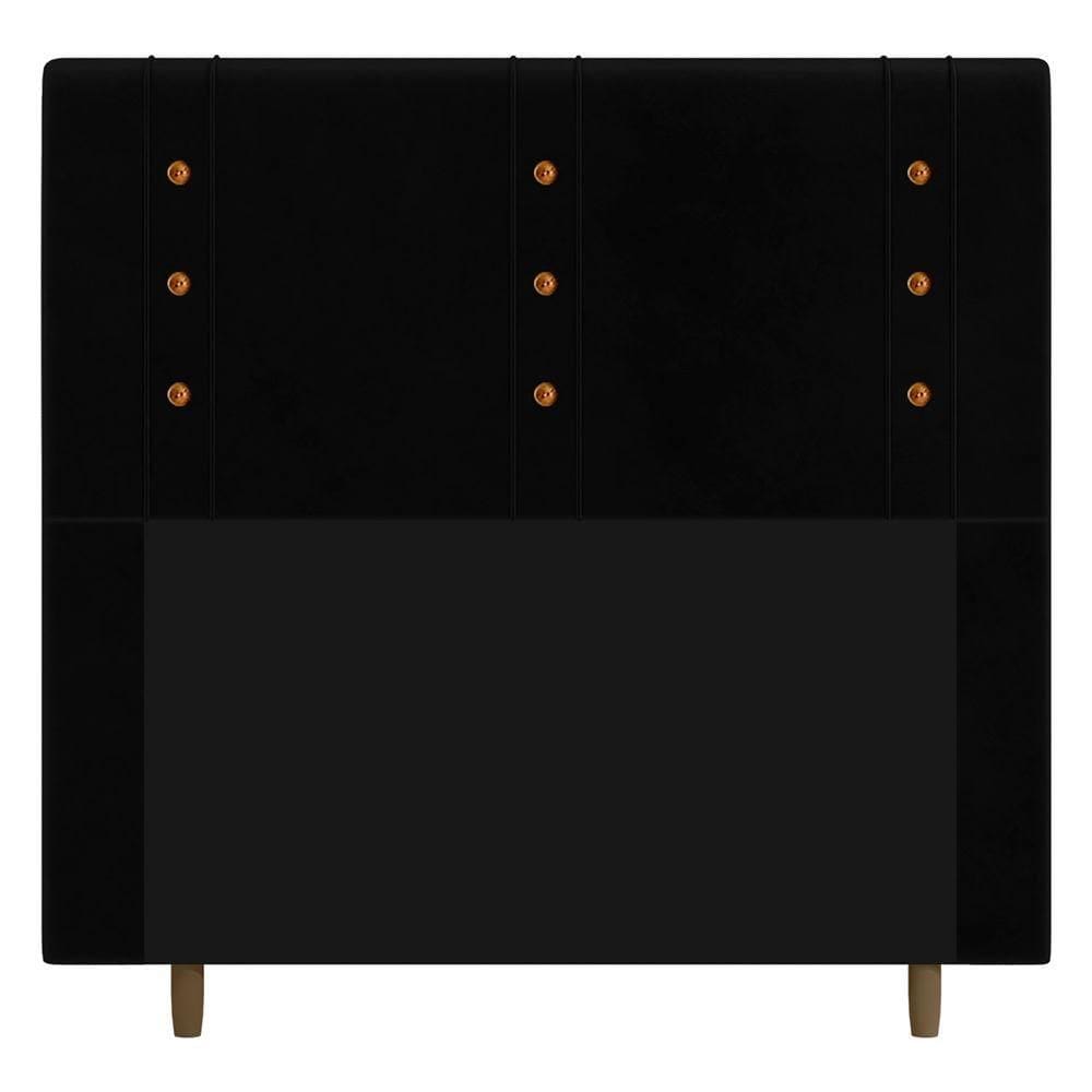 Cabeceira Cama Box Casal King Size Roma 195cm Corano Preto