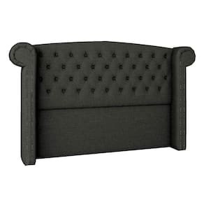 Cabeceira Queen Lyon P04 160 Cm Suede Cinza Escuro