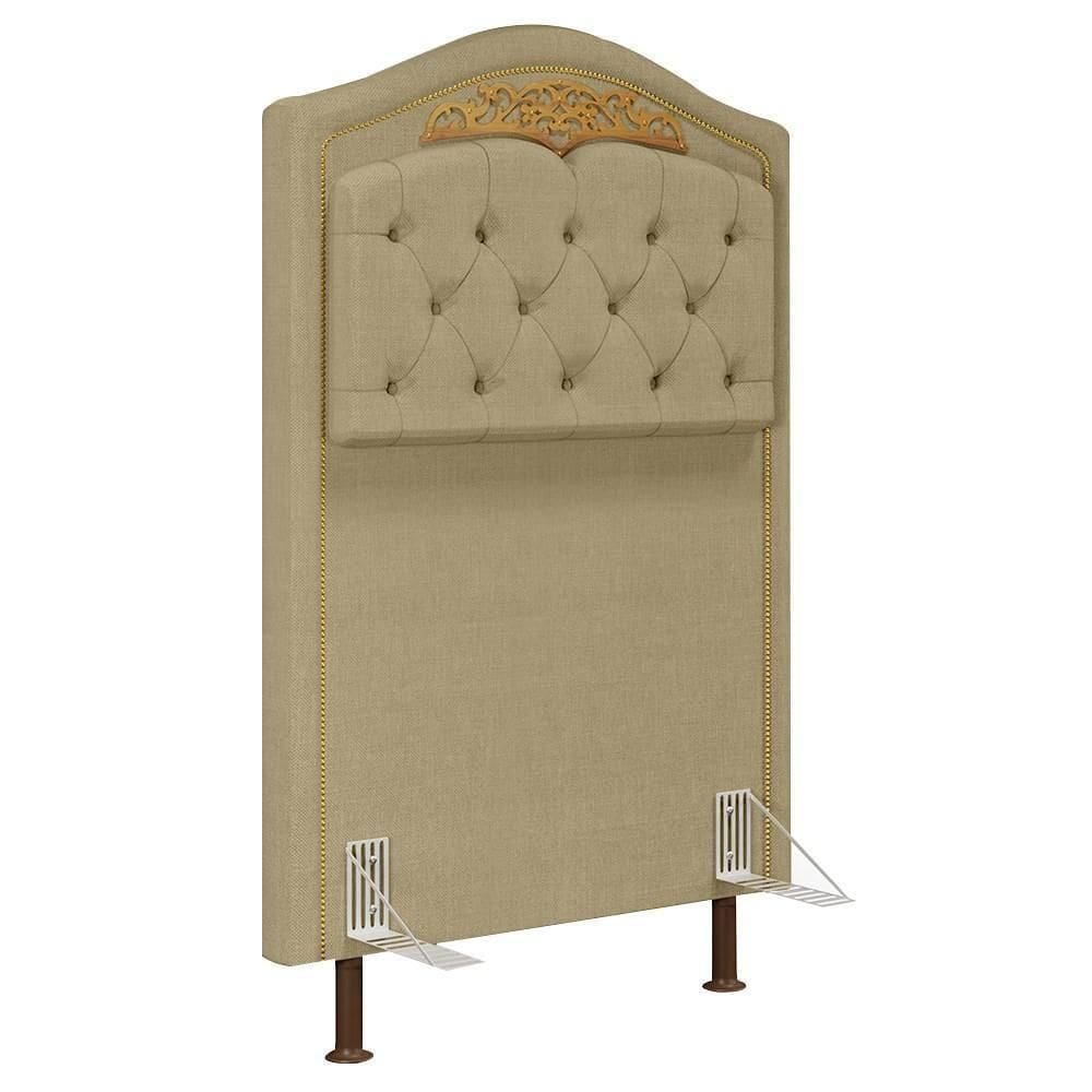 Cabeceira Cama Box Solteiro 90Cm Imperial J02 Linho Areia