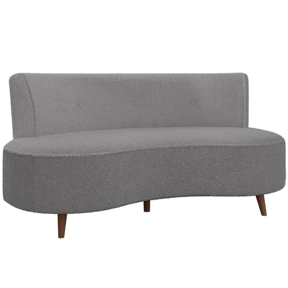Sofá Chaise Living 2 Lugares 160cm Para Sala Istambul K01 Bouclê Cinza - Lyam Decor
