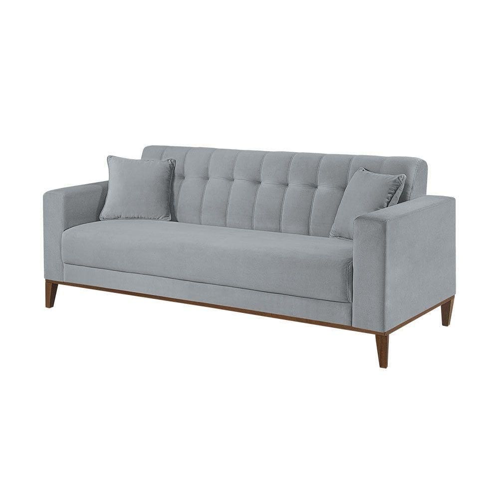 Sofa Liverpool 3 Lugares 195Cm Talento Móveis Cinza