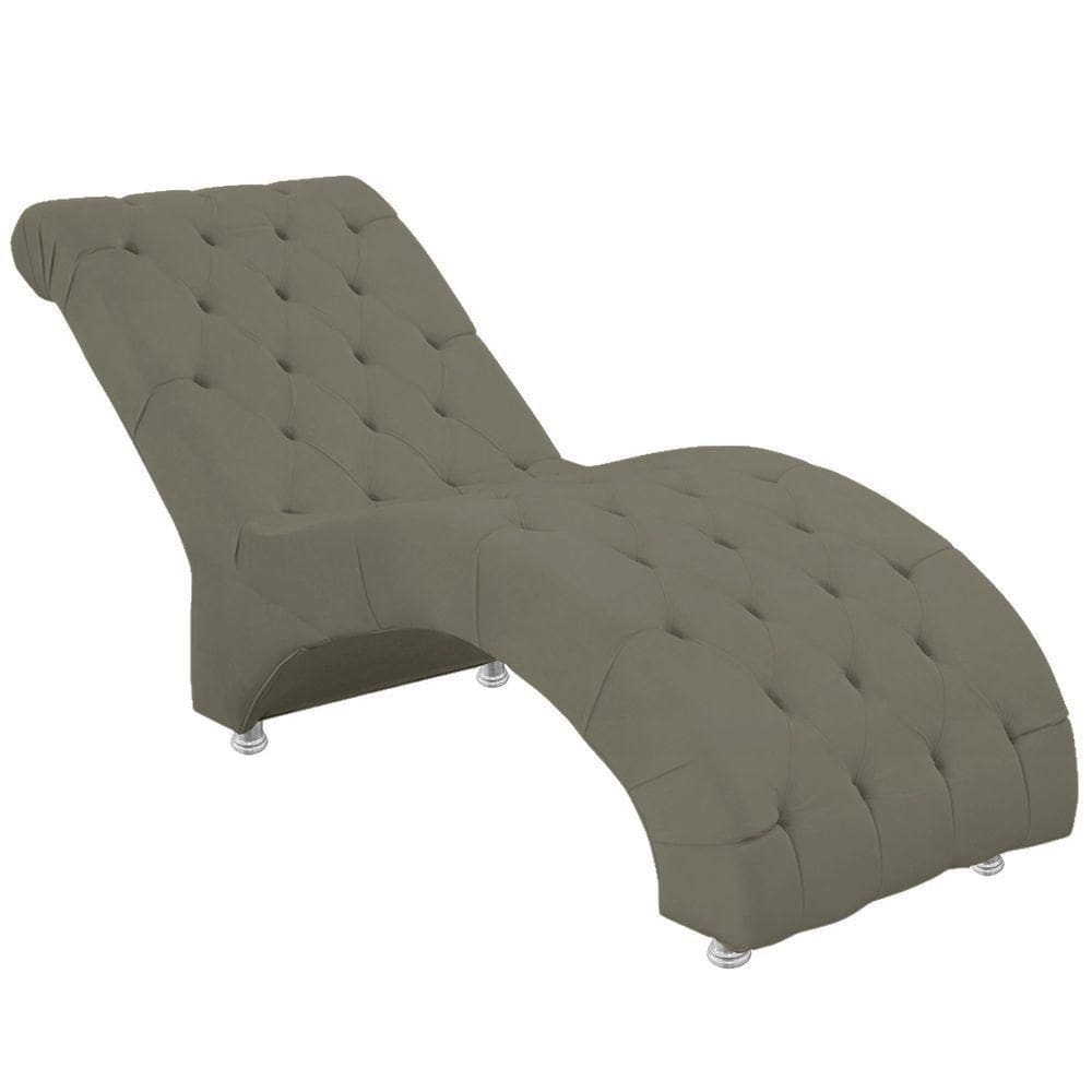 Espreguiçadeira Recamier Divã Para Sala E Clínica Veludo Cor Tabaco