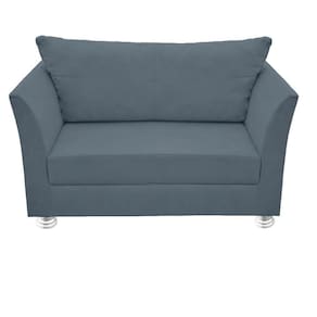 Namoradeira Lisboa 2 Lugares Salão Suede Azul Turquesa