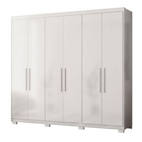Guarda Roupa Casal 6 Portas 2 Gavetas 3 Prateleiras Venice Com Pés Branco - Demóbile