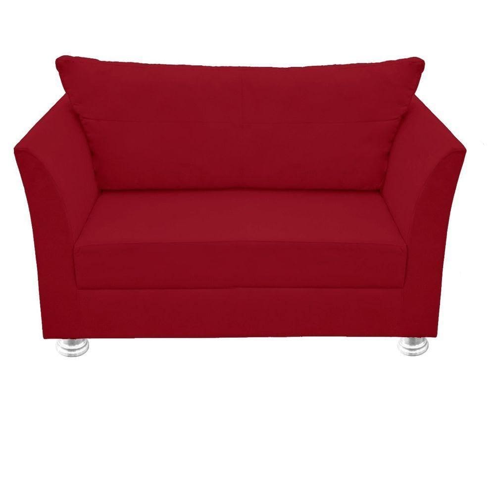 Namoradeira Lisboa 2 Lugares Salão Suede Vermelho
